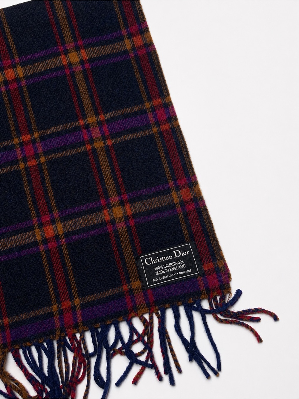Dior lambswool plaid scarf - Picture 5 of 8